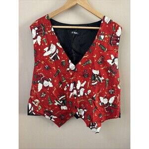 111 Man Men’s Santa Claus Vest Red Christmas Holiday Novelty Size 2X